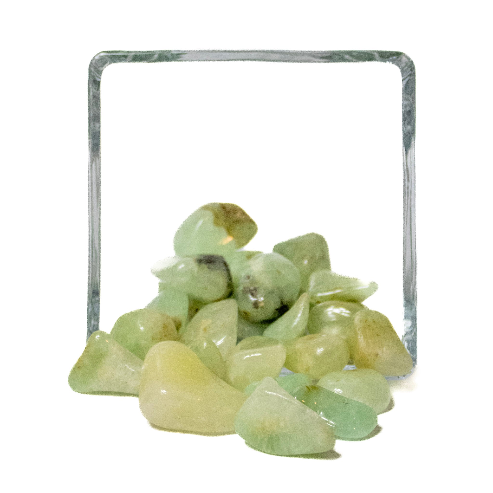 Prehnite with Tourmaline | Tumbled