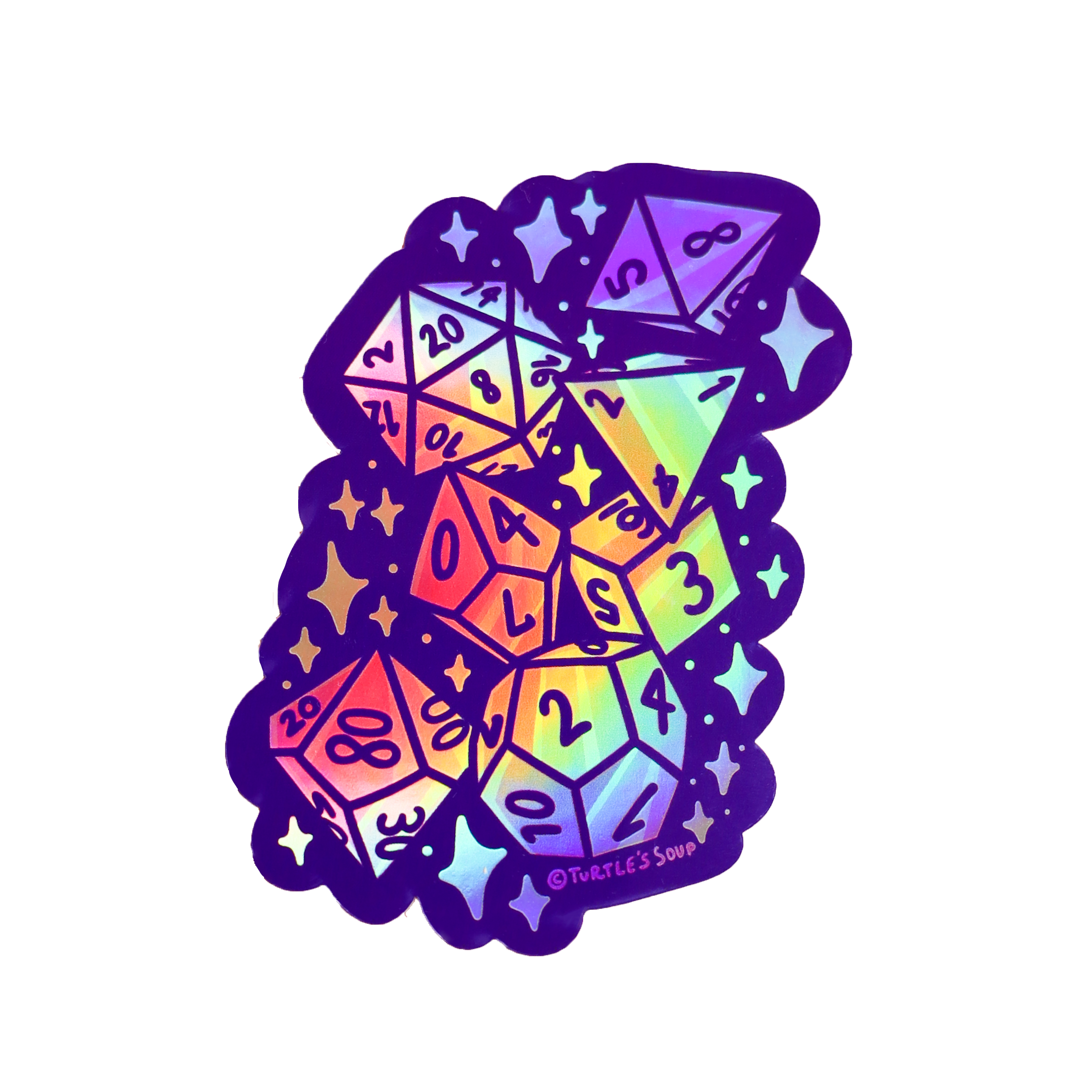Magic Gamer Dice Holographic Vinyl Sticker