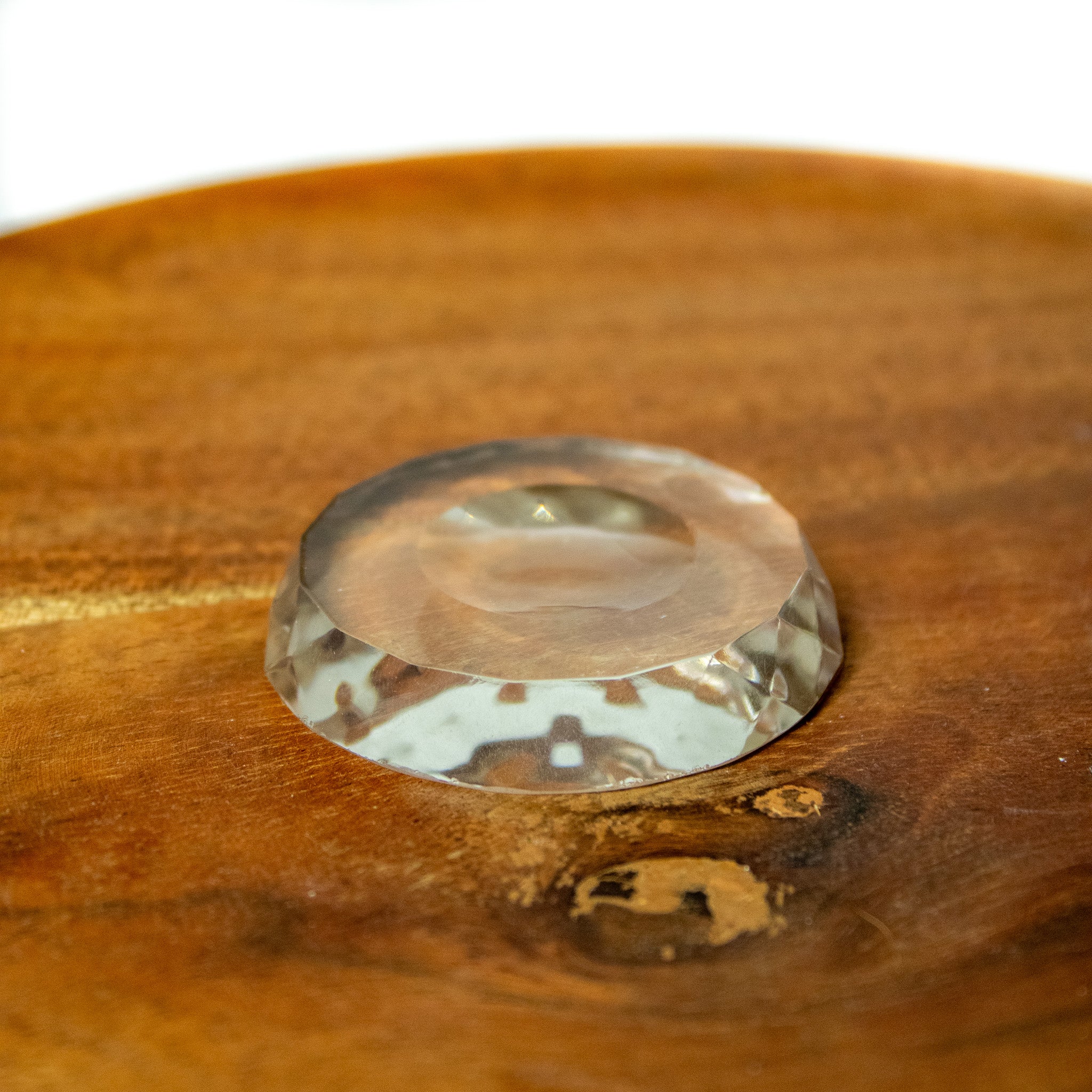 Glass Faceted Crystal Stand