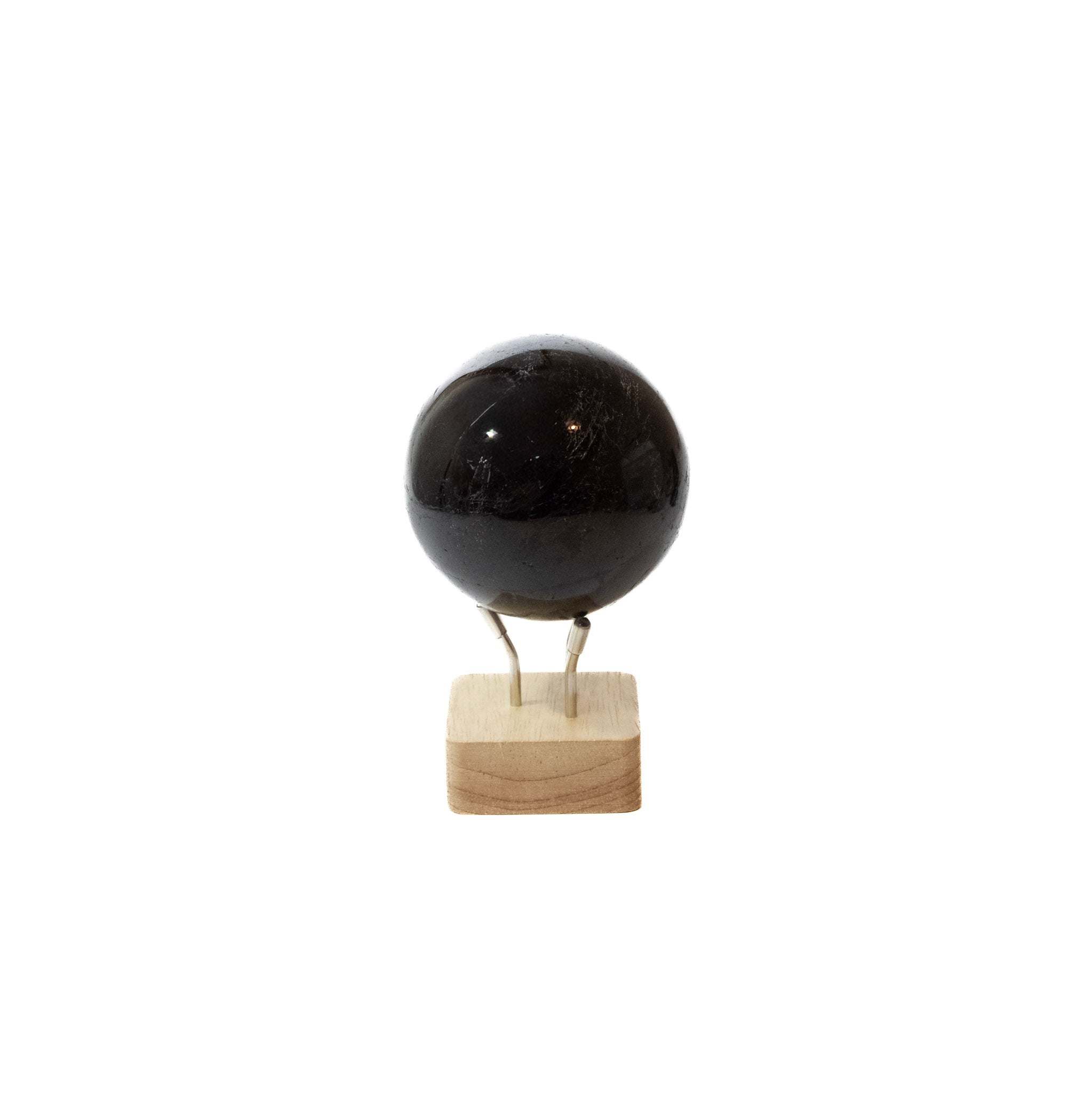 Black Tourmaline Scrying Sphere with Stand