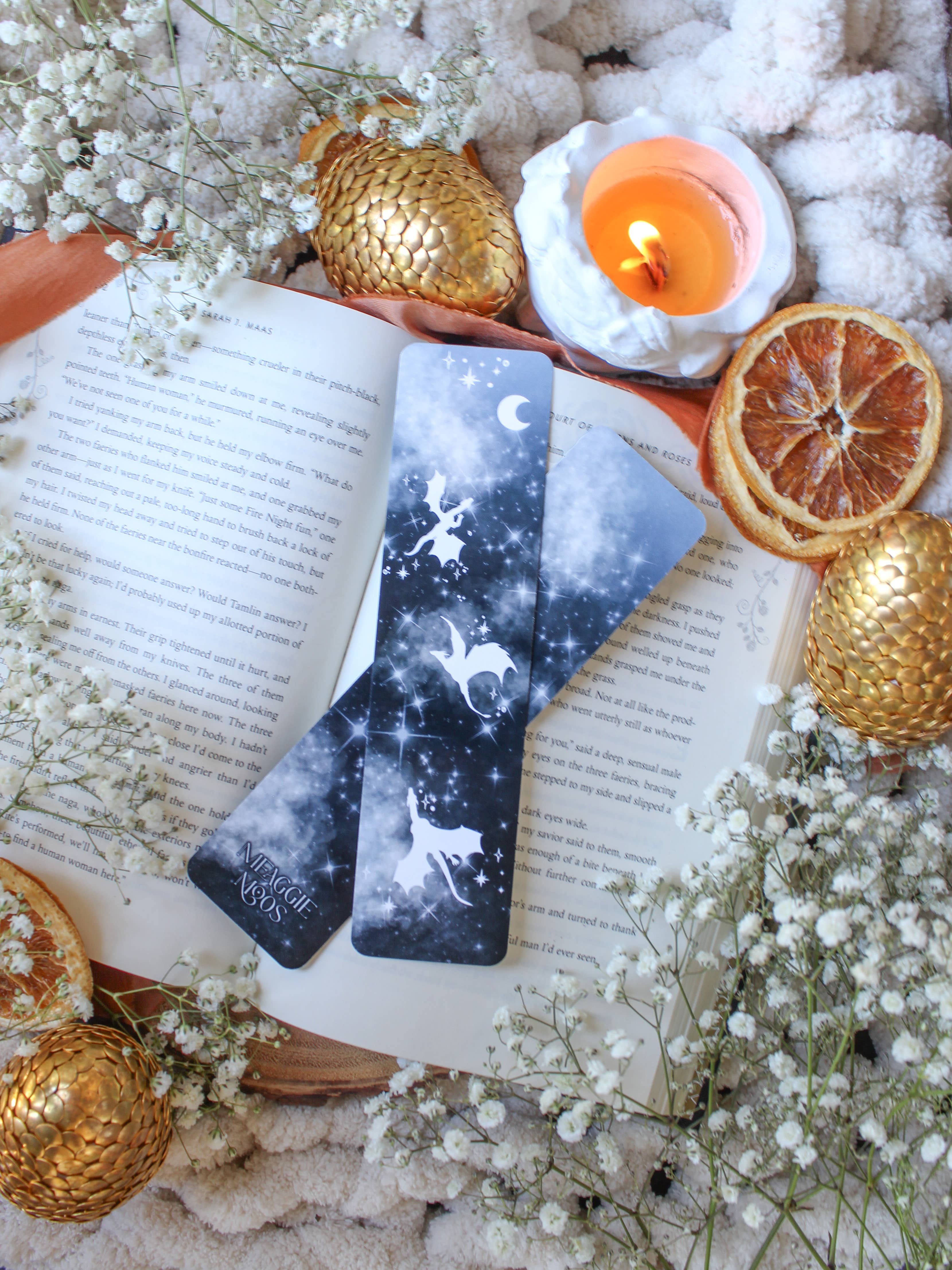 Navy Celestial Dragons Bookmark | Glossy